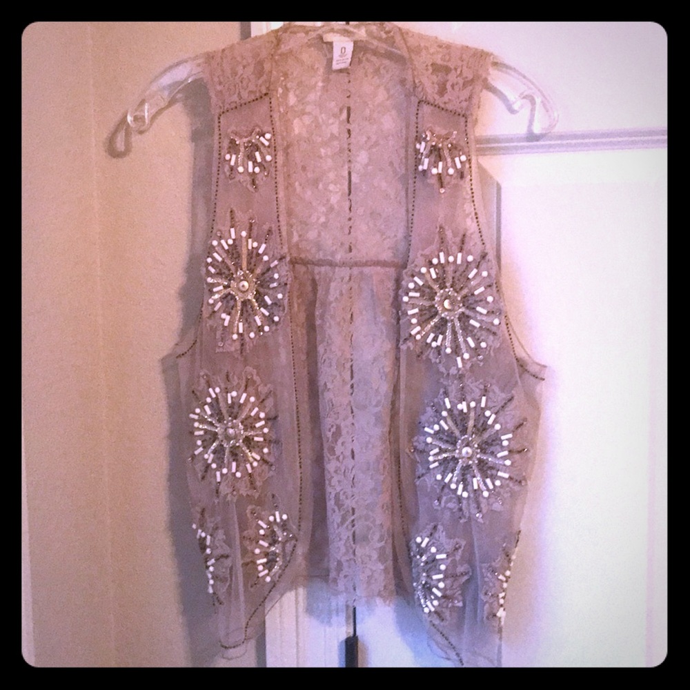 Lace beaded vest